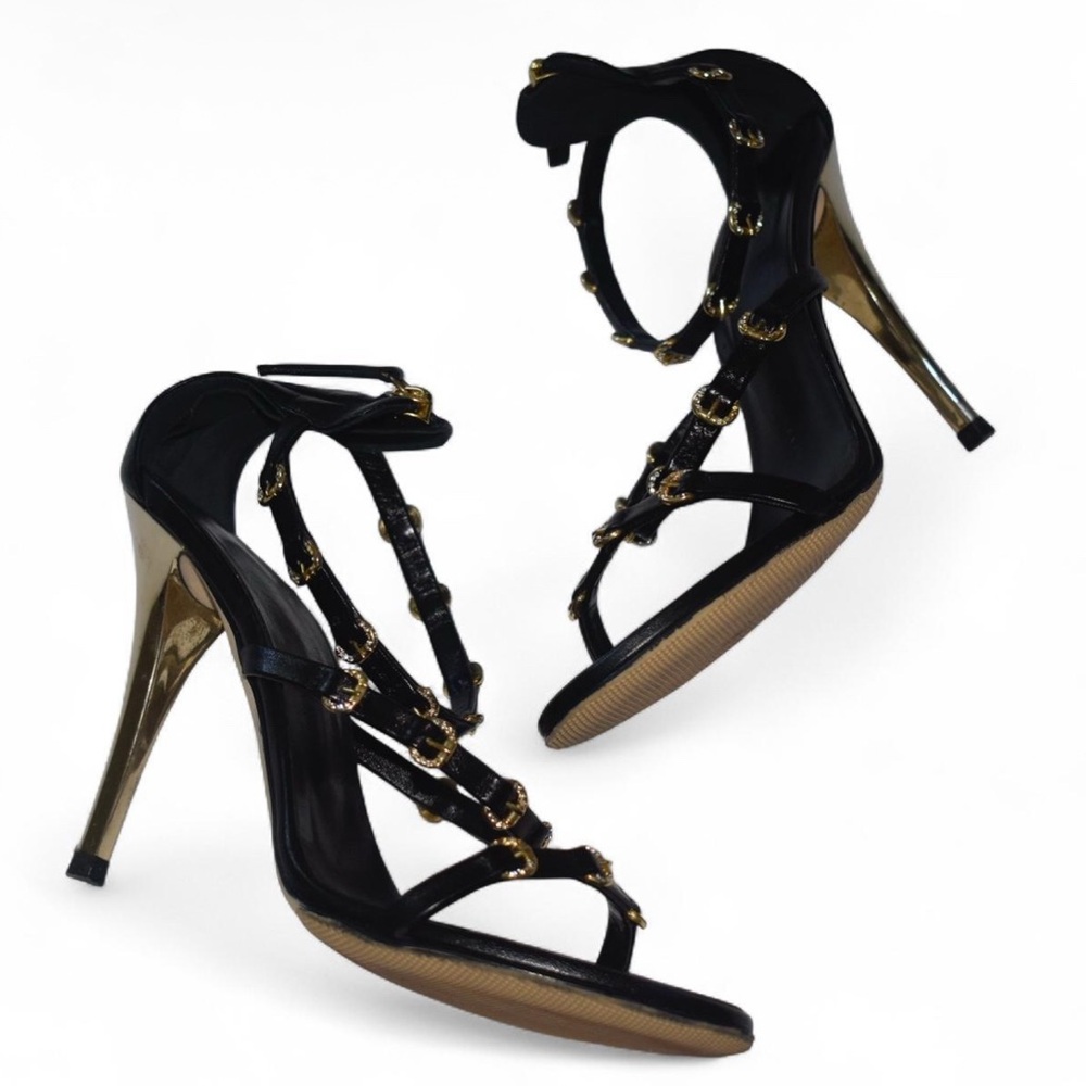 Giuseppe Zanotti gold buckle detail heels - Picture 2 of 7